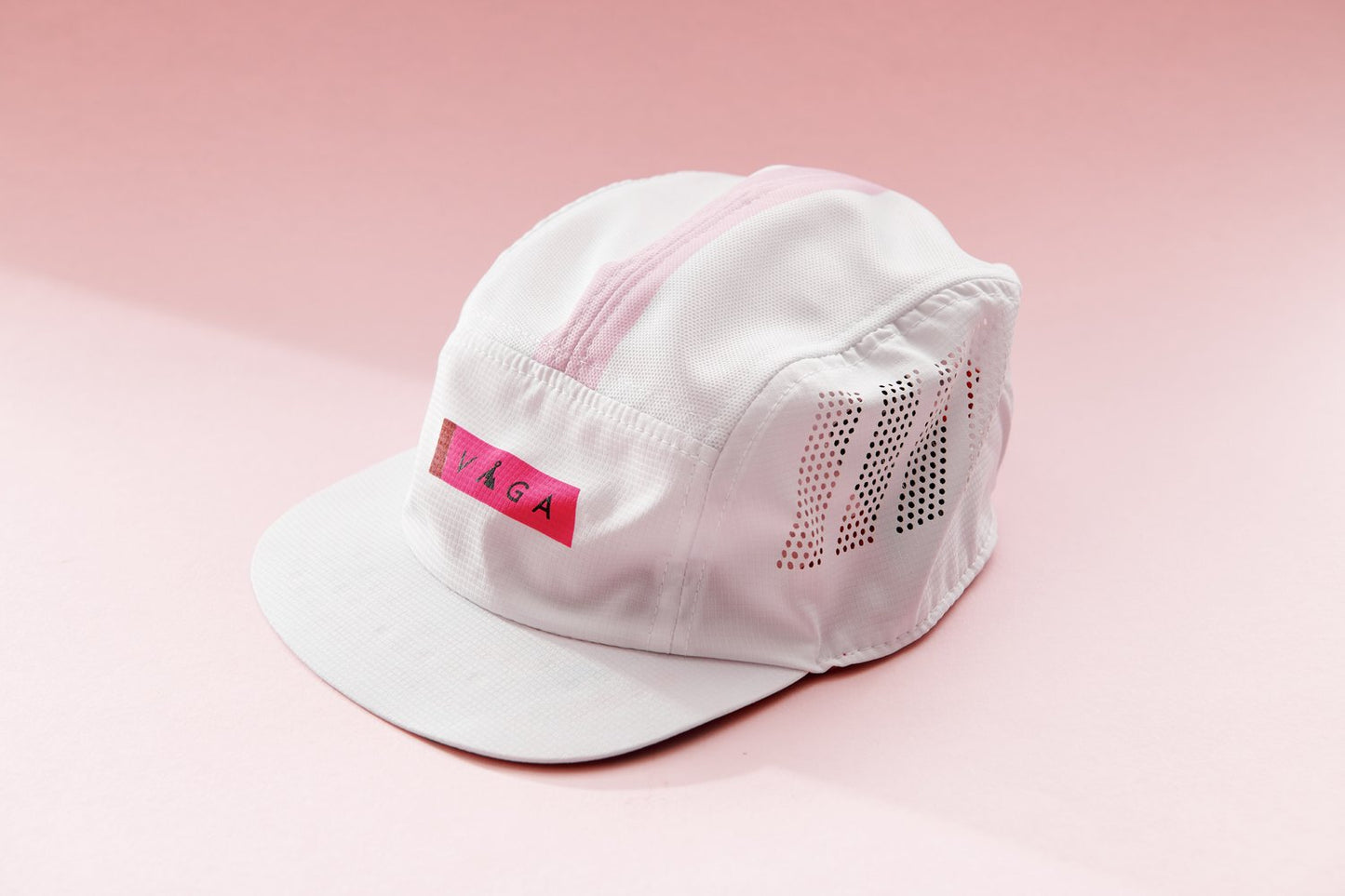 FEATHER RACING CAP White / Neon Pink / Flame Red