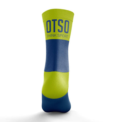 Mid Cut Multisport Socks Electric Blue & Fluo Yellow