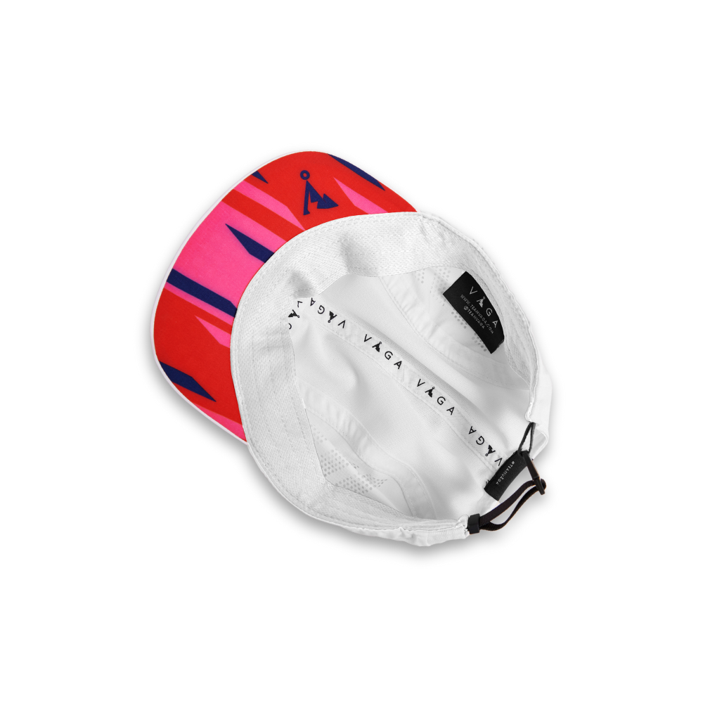 FEATHER RACING CAP White / Neon Pink / Flame Red